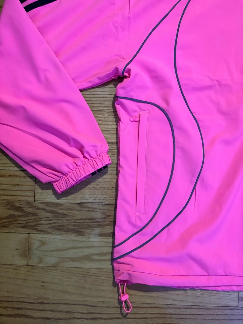Adidas Teamgeist Adicolor Woven Full Zip Track Jacket Pink Black men’s sz M NEW!